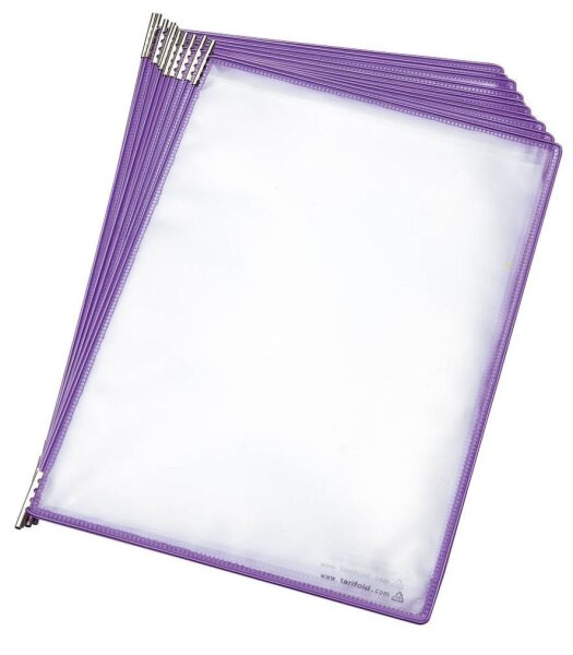 tarifold Sichttafeln mit 5 Aufsteckreitern Candy Line DIN A4 violett, Öffnung oben, 20 St.