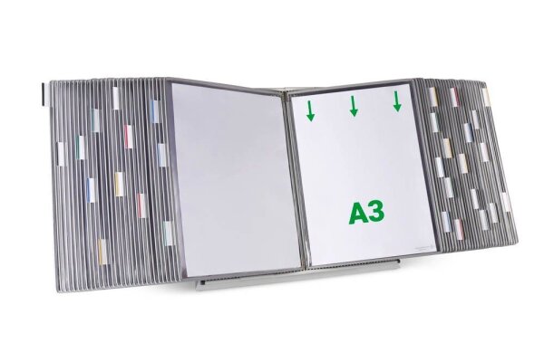 tarifold Sichttafelsystem 433600 DIN A3 grau mit 60 St. Sichttafeln, 1 St.