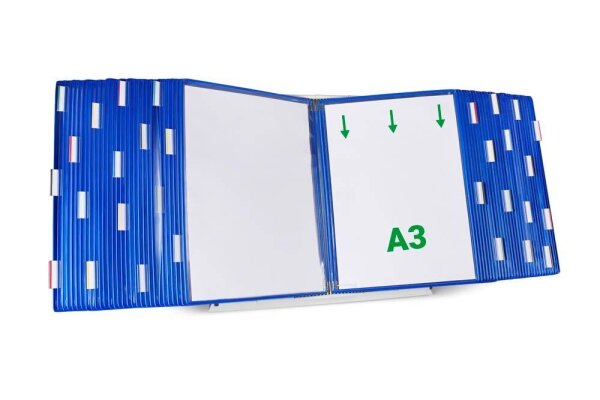 tarifold Sichttafelsystem 433601 DIN A3 blau mit 60 St. Sichttafeln, 1 St.