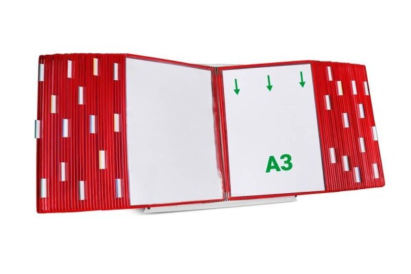 tarifold Sichttafelsystem 433603 DIN A3 rot mit 60 St. Sichttafeln, 1 St.