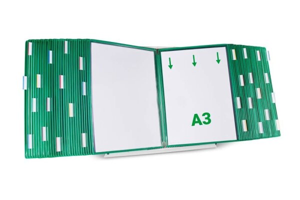 tarifold Sichttafelsystem 433605 DIN A3 grün mit 60 St. Sichttafeln, 1 St.