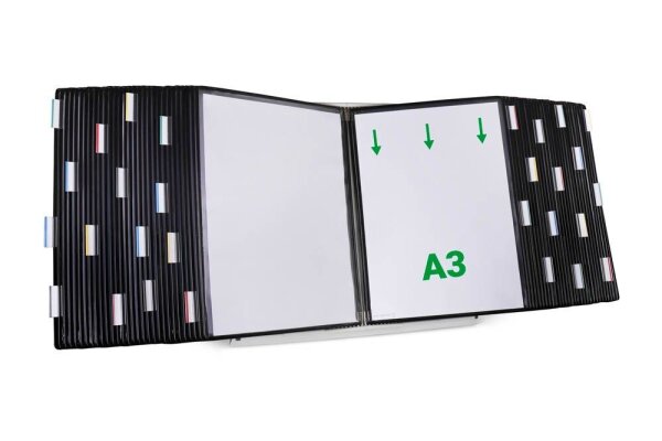 tarifold Sichttafelsystem 433607 DIN A3 schwarz mit 60 St. Sichttafeln, 1 St.