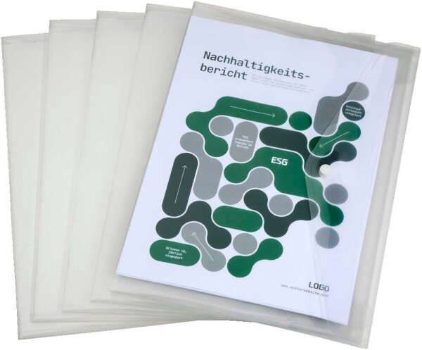 EICHNER Dokumententaschen DIN A4 quer transparent glatt, 5 St.