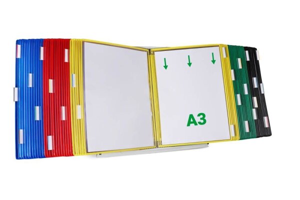 tarifold Sichttafelsystem 433609 DIN A3 farbsortiert mit 60 St. Sichttafeln, 1 St.