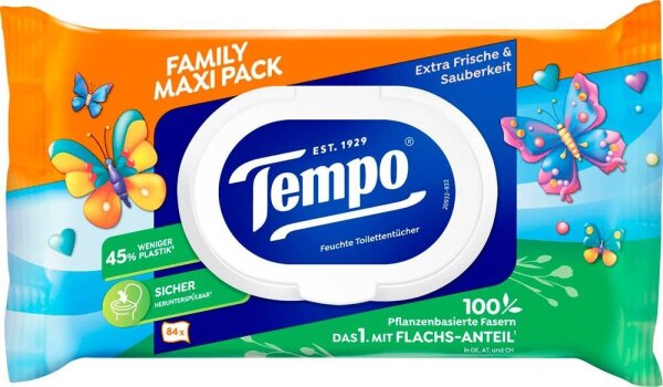 Tempo Feuchtes Toilettenpapier MAXI 1-lagig, 84 St.