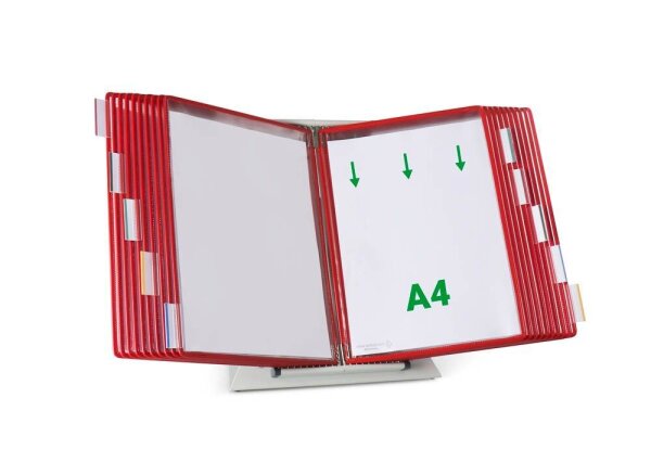 tarifold Sichttafelsystem 434203 DIN A4 rot mit 20 St. Sichttafeln, 1 St.