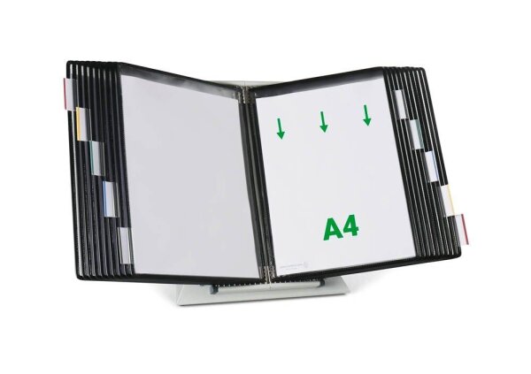 tarifold Sichttafelsystem 434207 DIN A4 schwarz mit 20 St. Sichttafeln, 1 St.