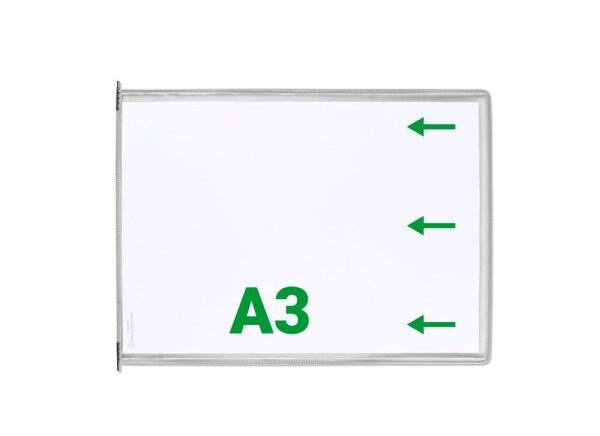 tarifold Sichttafeln mit 5 Aufsteckreitern DIN A3 quer grau, Öffnung seitlich, 10 St.