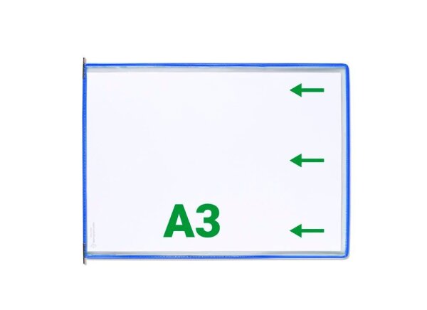 tarifold Sichttafeln mit 5 Aufsteckreitern DIN A3 quer blau, Öffnung seitlich, 10 St.
