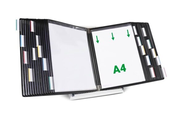 tarifold Sichttafelsystem 434307 DIN A4 schwarz mit 30 St. Sichttafeln, 1 St.