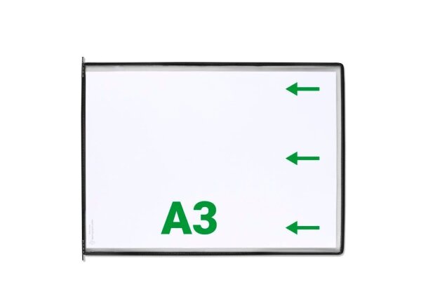 tarifold Sichttafeln mit 5 Aufsteckreitern DIN A3 quer schwarz, Öffnung seitlich, 10 St.