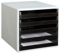 M&M Schubladenbox  schwarz 30050901, DIN A4 mit 5...