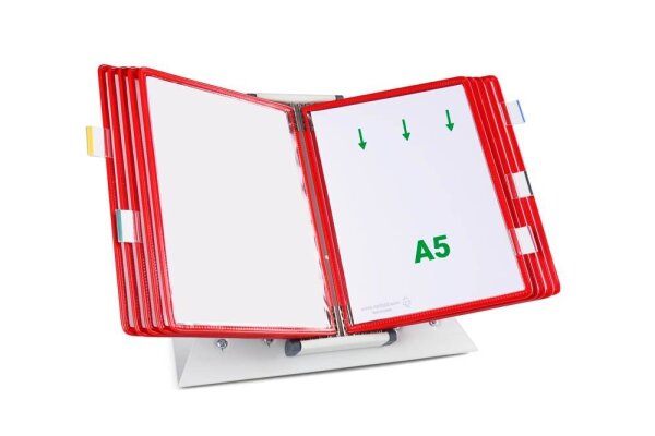 tarifold Sichttafelsystem 435103 DIN A5 rot mit 10 St. Sichttafeln, 1 St.