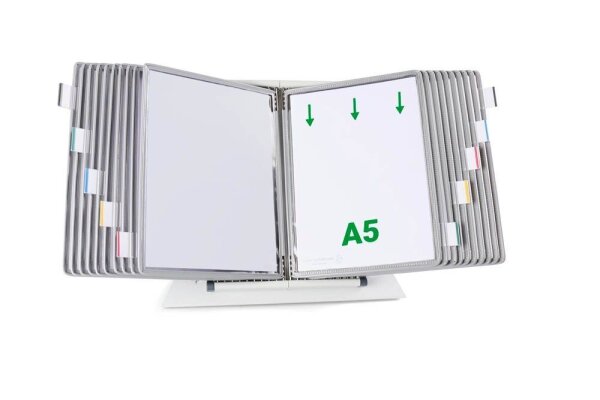 tarifold Sichttafelsystem 435200 DIN A5 grau mit 20 St. Sichttafeln, 1 St.