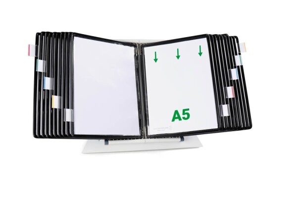 tarifold Sichttafelsystem 435207 DIN A5 schwarz mit 20 St. Sichttafeln, 1 St.