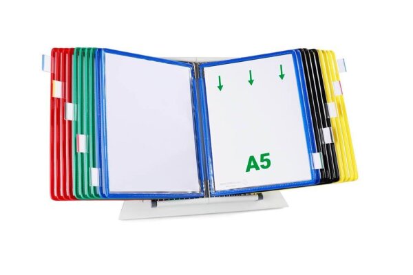 tarifold Sichttafelsystem 435209 DIN A5 farbsortiert mit 20 St. Sichttafeln, 1 St.
