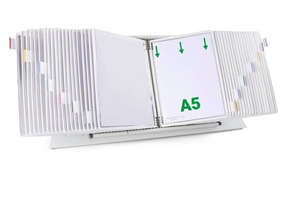 tarifold Sichttafelsystem 435402 DIN A5 weiß mit 40 St. Sichttafeln, 1 St.