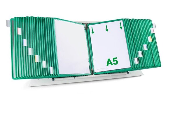 tarifold Sichttafelsystem 435405 DIN A5 grün mit 40 St. Sichttafeln, 1 St.