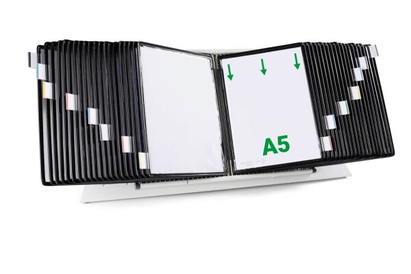 tarifold Sichttafelsystem 435407 DIN A5 schwarz mit 40 St. Sichttafeln, 1 St.