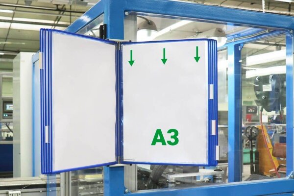 tarifold Wand-Sichttafelsystem 413101 DIN A3 blau mit 10 St. Sichttafeln, 1 St.