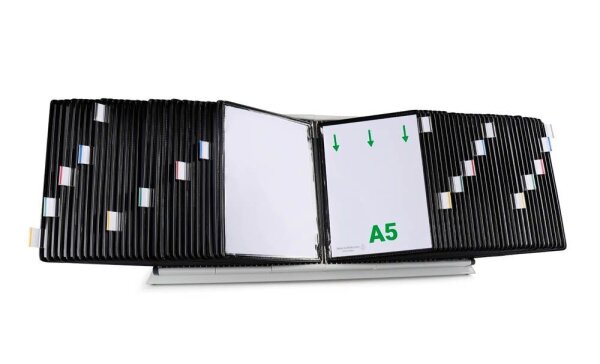tarifold Sichttafelsystem 435607 DIN A5 schwarz mit 60 St. Sichttafeln, 1 St.