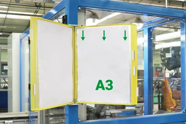 tarifold Wand-Sichttafelsystem 413104 DIN A3 gelb mit 10 St. Sichttafeln, 1 St.