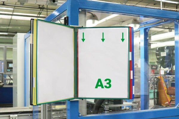 tarifold Wand-Sichttafelsystem 413109 DIN A3 farbsortiert mit 10 St. Sichttafeln, 1 St.
