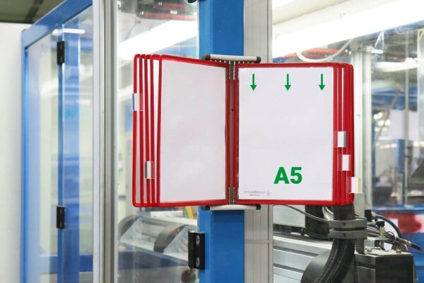 tarifold Wand-Sichttafelsystem 415103 DIN A5 rot mit 10 St. Sichttafeln, 1 St.