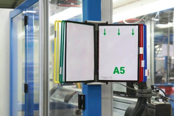 tarifold Wand-Sichttafelsystem 415109 DIN A5 farbsortiert mit 10 St. Sichttafeln, 1 St.