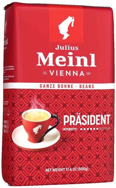 Julius Meinl Vienna Präsident Kaffeebohnen, Arabica- und Robustabohnen 500 g