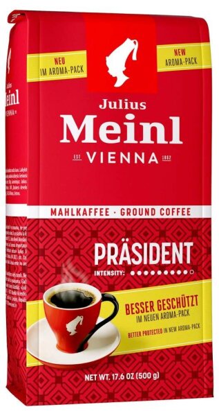 Julius Meinl Vienna Präsident Kaffee, gemahlen, Arabica- und Robustabohnen 500 g