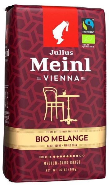 Julius Meinl Bio Vienna Melange Bio-Kaffeebohnen, Arabica- und Robustabohnen 900 g