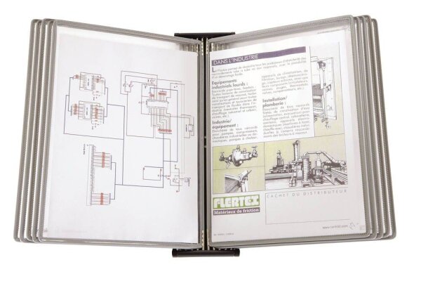 tarifold Wand-Sichttafelsystem 414350 DIN A4 grau mit 10 St. Sichttafeln, 1 St.