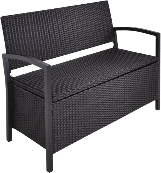 Garden Pleasure Gartenbank FERRARA 970299 schwarz Kunststoff 117,0 cm