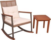 Garden Pleasure Sitzgruppe SINOLA creme, braun Holz,...