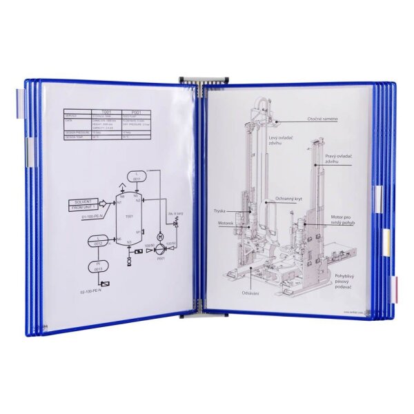 tarifold Wand-Sichttafelsystem 418101 DIN A3 blau mit 10 St. Sichttafeln, 1 St.