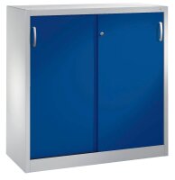 CP Schiebetürenschrank C 2000 Acurado, 2047-00 S10019 lichtgrau, enzianblau 2 Fachböden 120,0 x 40,0 x 120,0 cm