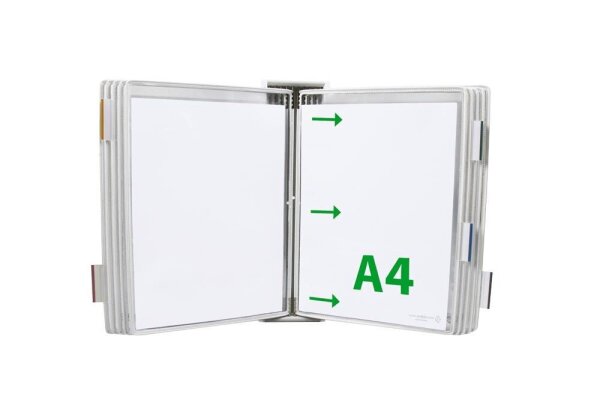 tarifold Wand-Sichttafelsystem 427102 DIN A4 weiß mit 10 St. Sichttafeln, 1 St.