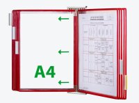 tarifold Wand-Sichttafelsystem 427103 DIN A4 rot mit 10...