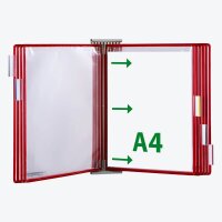 tarifold Wand-Sichttafelsystem 427103 DIN A4 rot mit 10...