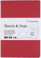 HAHNEMÜHLE Notizbücher DIN A6 blanko, cerise/paprika Softcover 40 (2x 20) Seiten, 2 St.