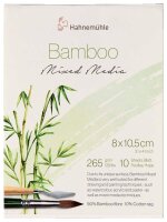 HAHNEMÜHLE Aquarellblock Bamboo 10,5 x 8,0 cm 265 g/qm, 10 Blatt, 1 Block