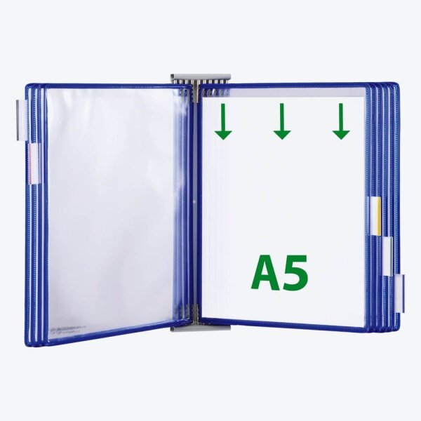 tarifold Wand-Sichttafelsystem 425101 DIN A5 blau mit 10 St. Sichttafeln, 1 St.