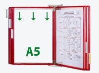 tarifold Wand-Sichttafelsystem 425103 DIN A5 rot mit 10...