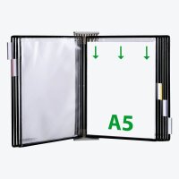 tarifold Wand-Sichttafelsystem 425107 DIN A5 schwarz mit...