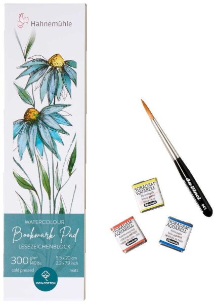 HAHNEMÜHLE Aquarell-Malset lemon yellow, cadmium red light, helio cerulean