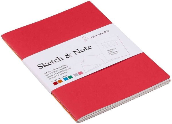 HAHNEMÜHLE Notizbücher DIN A4 blanko, cerise/paprika Softcover 40 Seiten, 1 St.