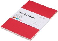HAHNEMÜHLE Notizbücher DIN A4 blanko, cerise/paprika Softcover 40 Seiten, 1 St.