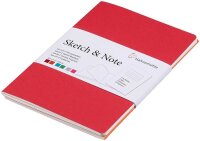 HAHNEMÜHLE Notizbücher DIN A5 blanko, cerise/paprika Softcover 40 Seiten, 1 St.