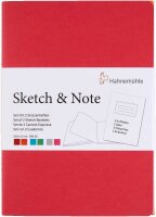 HAHNEMÜHLE Notizbücher DIN A5 blanko, cerise/paprika Softcover 40 Seiten, 1 St.